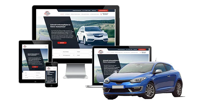 Ankaufseite mobil – Autoankauf Trebbin mit rotem PKW